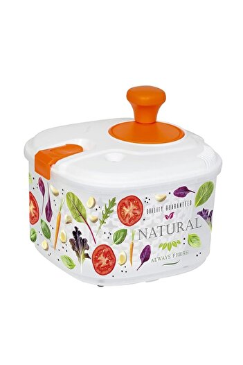 Generic Solmazer HEREVIN - 4.2Lt Decorated Salad Dryer-Vegetables Orrange