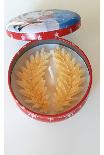 ArtINA esmaraldchic Scented candle in Christmas box, golden spikes, prosperity gifts, handmade, soy wax