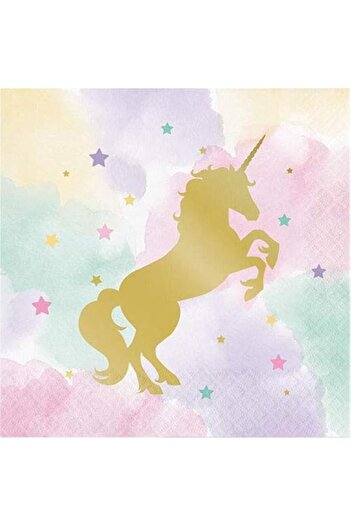 Generic Creative Converting 8C329411 Metallic Unicorn Sparkle Napkin, Multi-Colour