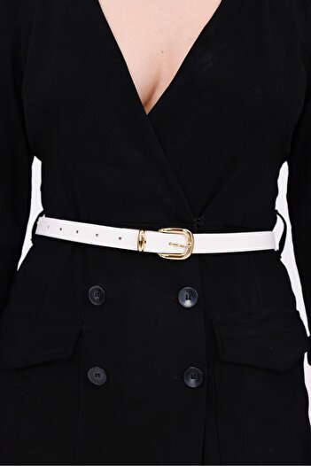 Desre Moda Gold Buckle Women's Belt Dress Belt Shirt Belt Trouser Belt