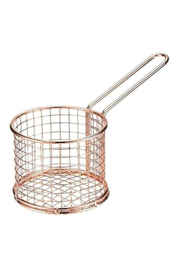 Generic Harmony Small Round Basket With Red Copper Plated Handle