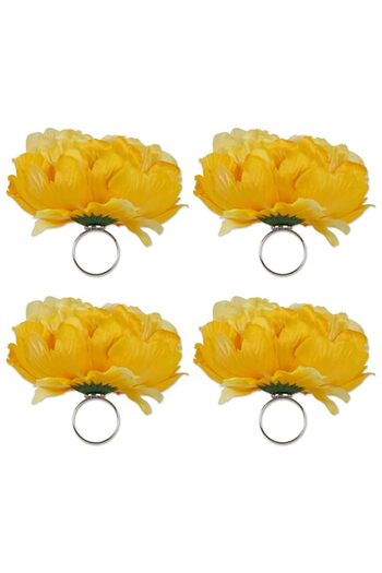 Generic Dii Z02317 Napkin Rings Family Dinners, Weddings, Outdoor Parties Everyday USe, Set Of 4, Yellow 4