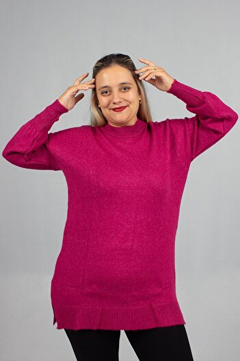Truva XXL Fuchsia Soft Knitwear Plus Size Women's Knitwear up to Size 54 – Soft and Stylish