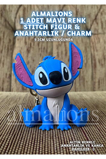 almalions Stitch 9.5 cm Figure Toy Keychain Charm Bag Ornament Blue