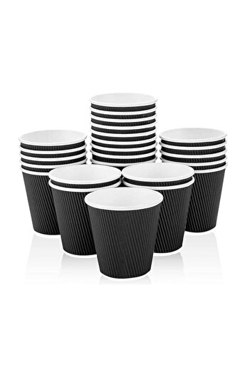 Generic Premium Quality tripple wall disposible paper cups/Black Ripple/ 8 oz