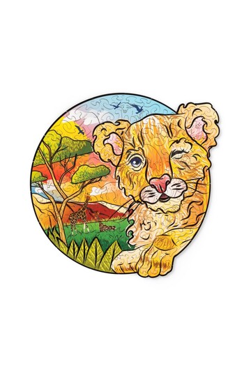 Wood Trick 2D Puzzle, Playful Little Lion, WT, wood, 112 pieces