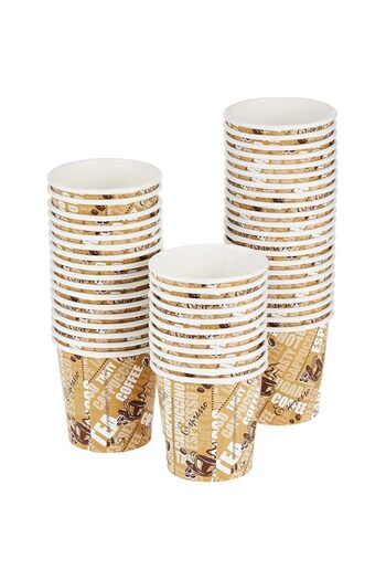Generic SAQOPACK 250 Pcs(5 SETTS Tea Cups) Paper Cups 6.5oz-Disposable Paper Tea Cups-Cofee Cup-Karak Tea C