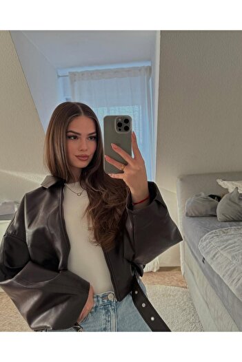 PRİFALDİ Pb Oversize Bomber Leather Jacket