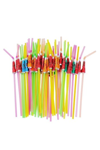 Generic NCN 50 Umbrella Parasol Drinking Straws, Hawaiian Beach Cocktail Luau Party Decorations Supplies