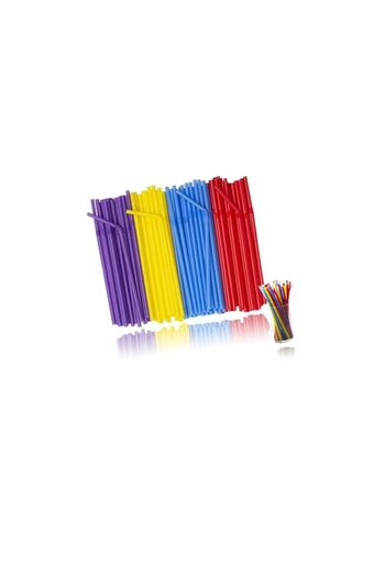 Generic Sweet seven 400 Flexible Assorted Color Plastic Straws - 8.26" Long - Brighten Your Day and Parties