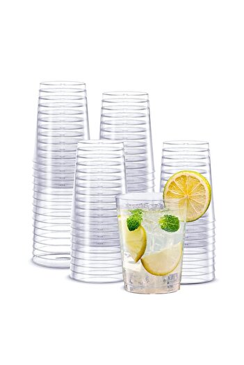 Generic IKEEP Clear Hard Plastic Cups/Tumblers 200ml-60Count Small Disposable Party Cocktail Glasses