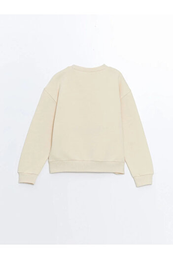 LC Waikiki Lcw Kids Beige Crew Neck Girl's Thick Sweatshirt