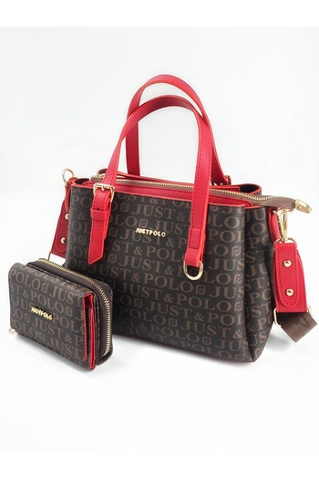 Just Polo Original Women's 3-Section Hand and Shoulder Bag Wallet Combination