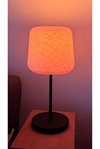 decory Bumbly Concrete Look Metal Leg Bedside Lampshade and Table Lamp with E27 Base (Bioplastic)