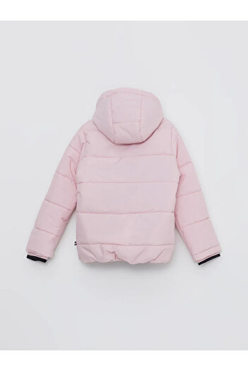 LC Waikiki Southblue Pink Hooded Basic Girls' Puffer Jacket
