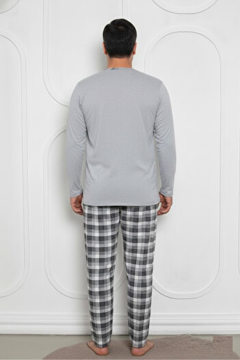 embody Men's cotton long pyjamas, men's cotton long pyjamas, batal large size grey 835