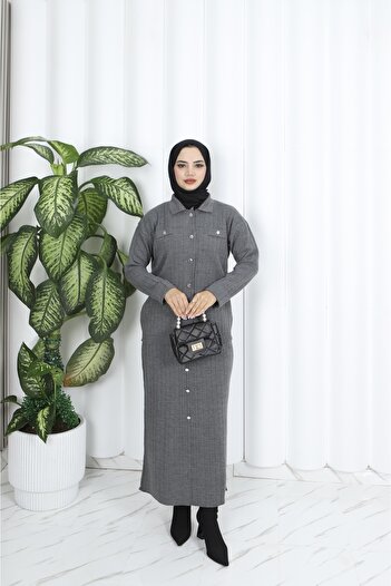 NİSUM MODA Button Detailed Knitwear Skirt Suit