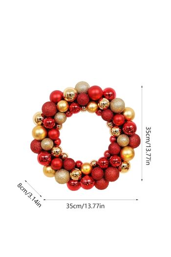 OEM Christmas wreath, red and gold, 35x35x8cm, festive decoration