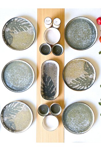 Denia Home |   Mossleaf | 14 Piece Stackable Breakfast Set for 6 People