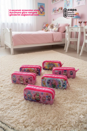 caps office Labubu Character Double Compartment Pencil Case – (Random Delivery)