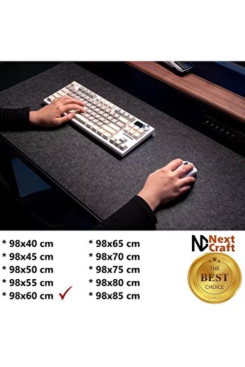 Next Craft Mouse Pad Desk Top Protector Large Felt Gaming Mat 3mm Anthracite Color