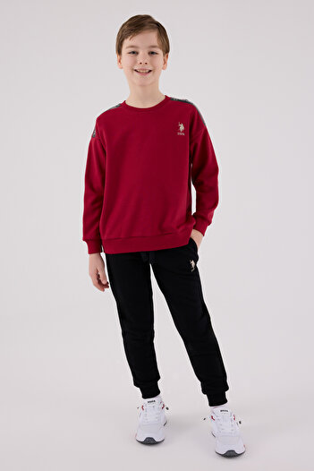 U.S. Polo Assn. Boys' Crew Neck Three Thread Printed Top and Bottom Set Th02Vlvrpol