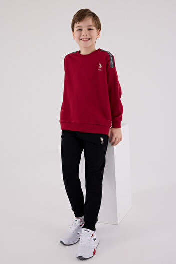 U.S. Polo Assn. Boys' Crew Neck Three Thread Printed Top and Bottom Set Th02Vlvrpol