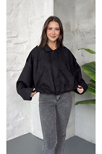 PRİFALDİ Premium Oversize Suede Bomber Jacket