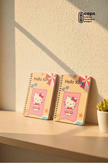 caps office 2 Pieces Hello Kitty Themed A6 Lined Spiral Notebook Set – 50 Sheets