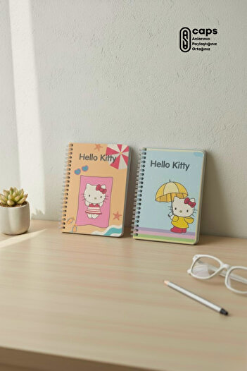 caps office 2 Pieces Hello Kitty Themed A6 Lined Spiral Notebook Set – 50 Sheets