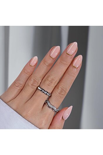 GLAMZONE Goldie Lines PRESS-ON NAIL KIT