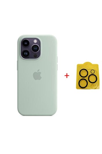 OEM Apple Silicone Case with MagSafe for iPhone 15 Pro, Soft Mint
