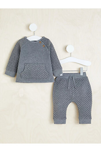 İHRACATFAZLASI Boys' Winter Quilted Tracksuit Set