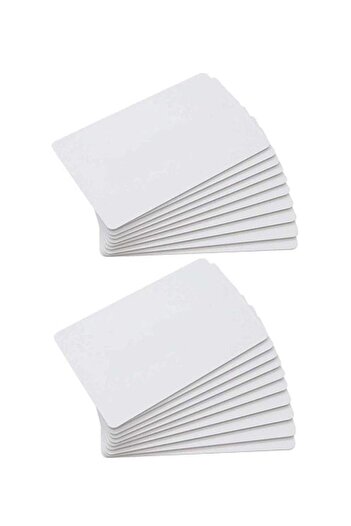 RUBIK 20-Piece 125kHz Writable Blank Plastic ID Card Kit CE T5577/T5200 White 8.5x5.3cm