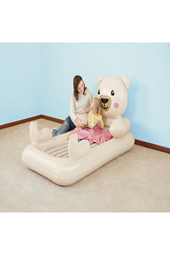 TSUMAB Bestway Inflatable Bear Shaped Air Bed for Kids – Soft & Comfortable Sleeping Mattress