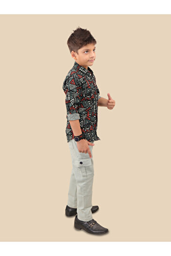 Ts Trends By Styli All-Over Print Long Sleeve Shirt and Pants Set