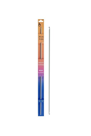 Pony Aluminum Tunisian crochet hooks with two ends, Pony, size 35cm, 4mm