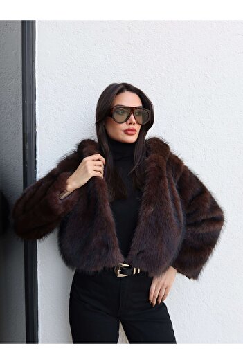 ESRAHELVACI Snap Fastener Hooded Fur