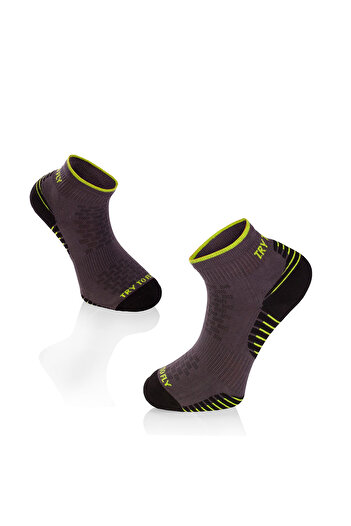 Try to Fly Short cotton running socks RUNNING ANKLE SOCKS Black Anthracite
