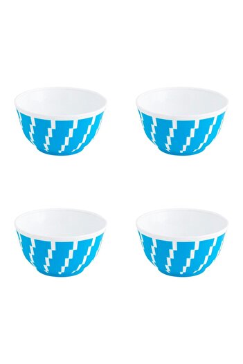 Vervo.ro pentru minți curioase Set of 4 bowls, 4 pieces, 350 ml, Plastic, Turquoise blue