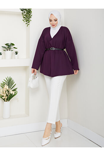 Wual giyim Puf Scuba Belted Jacket