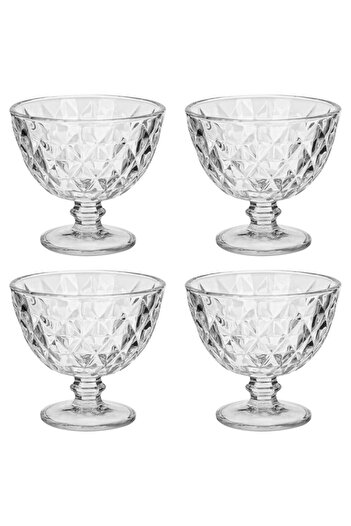 Vervo.ro pentru minți curioase Set of 4 bowls, 4 pieces, 300 ml, Glass, Transparent Grey