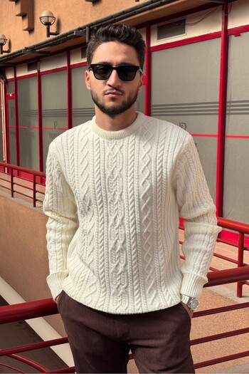 inpool Men'S, Hair Knit, Crew Neck, Wool, Old Money Culture, Sweater Pltk12