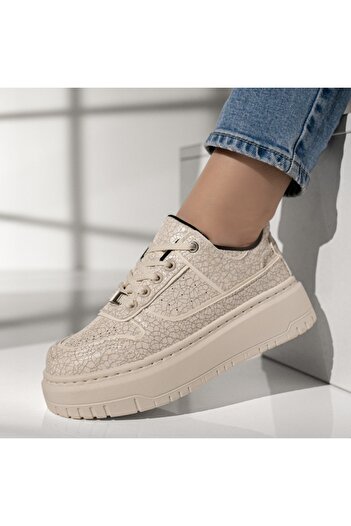 BMoD Women's beige chunky-soled sport shoes with a print MOD13000