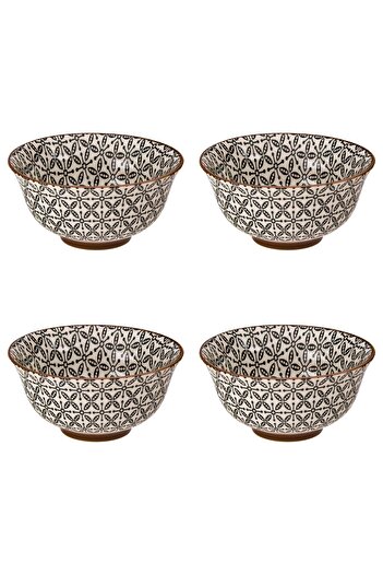 Vervo.ro pentru minți curioase Bowl set, 4 pieces, 250 ml, Ceramic, Black