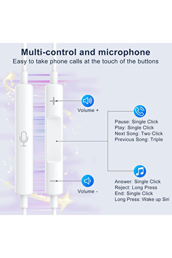 iMee PLUS IM-EP108 Lightning Wired Earphones with Mic, Hi-Fi Stereo Sound, Volume & Call Control