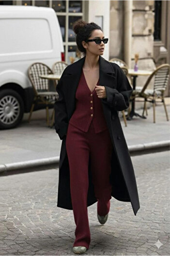 npLStore Women's Buttoned Cardigan Pants Bottom Top 2 Piece Set