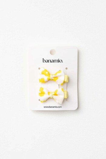 Banamio Set of 2 Daisy Printed Tiny Bow Buckles