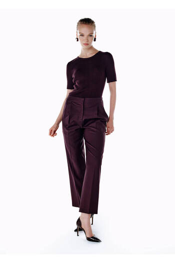 Knitss Plum Wool Blend Trousers