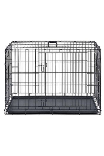 DacEnergy Dog cage, powder-coated steel, removable plastic tray, 2 entrances